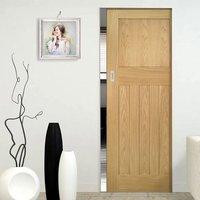 Deanta Cambridge Period Oak Syntesis Pocket Door, Unfinished