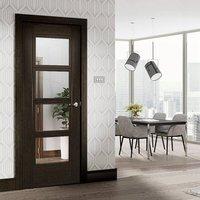 Deanta Montreal Prefinished Dark Grey Ash Door with Clear Safety Glass