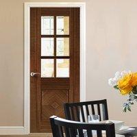 deanta kensington prefinished walnut door with clear safety bevelled g ...