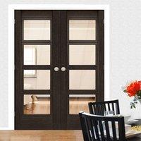Deanta Montreal Dark Grey Ash Door Pair with Clear Safety Glass, Prefinished