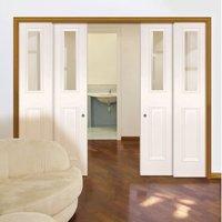 deanta quad telescopic pocket rochester clear glazed white primed door ...