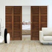 deanta quad telescopic pocket coventry walnut veneer shaker style door ...