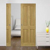 Deanta Bury Oak Syntesis Double Pocket Door, Prefinished