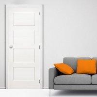Deanta Coventry White Primed Shaker Door, 1/2 Hour Fire Rated