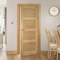 Deanta Coventry Shaker Style Oak Door, 1/2 Hour Fire Rated, Unfinished