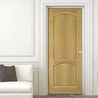 Deanta Louis Real American Oak Veneer Door, 1/2 Hour Fire Rated, Unfinished