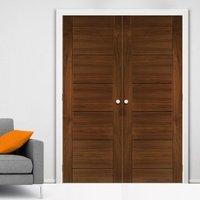 Deanta Seville Walnut Prefinished Door Pair, 1/2 Hour Fire Rated