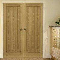Deanta Ely Unfinished Oak Door Pair, 1/2 Hour Fire Rated