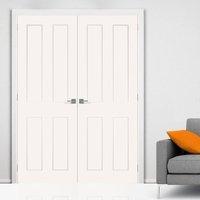 deanta eton white primed victorian shaker door pair 12 hour fire rated