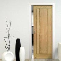 Deanta Single Pocket Norwich Real American Oak Veneer Door, Unfinished