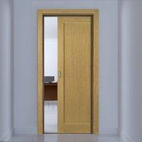 Deanta Single Pocket Walden Real American Oak Veneer Door, Unfinished