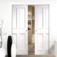 Deanta Double Pocket Rochester White Primed Door with Raised Mouldings