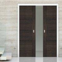 deanta double pocket montreal dark grey ash door prefinished