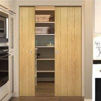 deanta double pocket galway real american oak veneer door unfinished