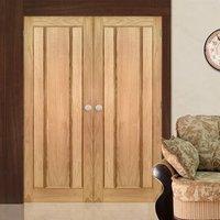 deanta norwich real american oak veneer door pair unfinished