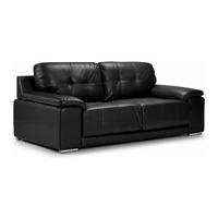 Dexter 3 Seater Leather Sofa Black