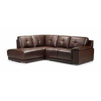 Dexter Leather Chaise Sofa Brown Left Hand