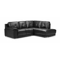 Dexter Leather Chaise Sofa Black Right Hand