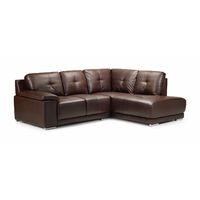 Dexter Leather Chaise Sofa Brown Right Hand