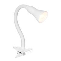 Desk Partner 1 Light White Desk Table Lamp With Flexi Clip