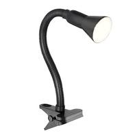 Desk Partner 1 Light Black Desk Table Lamp With Flexi Clip