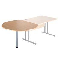 DESK END RADIAL CONFERENCE TABLE IN OAK SILVER RADIAL SUPPORT LEG COMPATIBLE ONLY WITH CANTILEVER FRAMED