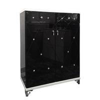 Delano Sideboard In Black And White Gloss With Diamante Details