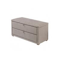 derry mink finish chenille style fabric ottoman storage bench