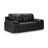 Dexter 2 Seater Leather Sofa Bed Black