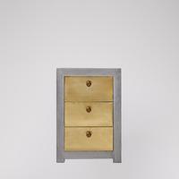 deverell bedside table in iron brass plated