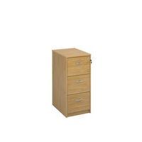 DELUXE EXECUTIVE 3 DRAWER FILING CABINET IN OAK ANTI TILT FULLY LOCKING SUPPLIED WITH HANDLES ACCEPTS FOOLSCAP ONL