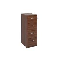 DELUXE EXECUTIVE 4 DRAWER FILING CABINET IN WALNUT ANTI TILT FULLY LOCKING SUPPLIED WITH HANDLES ACCEPTS FOOLSCAP ONL