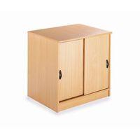 DESKINGHXWXD725X746X600BEECH DESK HIGH SLIDING DOOR CUPBOARD - BEECH