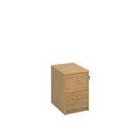 DELUXE EXECUTIVE 2 DRAWER FILING CABINET IN OAK ANTI TILT FULLY LOCKING SUPPLIED WITH HANDLES ACCEPTS FOOLSCAP ONL