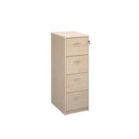 deluxe executive 4 drawer filing cabinet in maple anti tilt fully lock ...