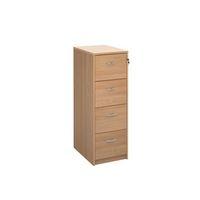 deluxe executive 4 drawer filing cabinet in beech anti tilt fully lock ...