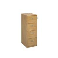 deluxe executive 4 drawer filing cabinet in oak anti tilt fully lockin ...