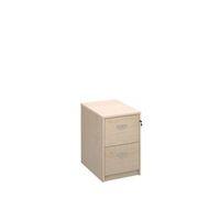 DELUXE EXECUTIVE 2 DRAWER FILING CABINET IN MAPLE ANTI TILT FULLY LOCKING SUPPLIED WITH HANDLES ACCEPTS FOOLSCAP ONL