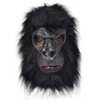 deluxe rubber gorilla mask jungle zoo animal fur latex monkey ape over ...