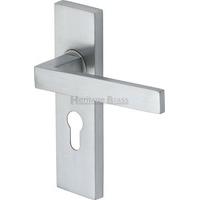 delta euro profile door handle set of 2 finish satin chrome