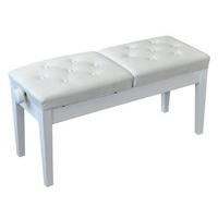 Deluxe Adjustable Duet Piano Stool - Colour White