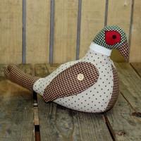 Decorative Fabric Pheasant Doorstop