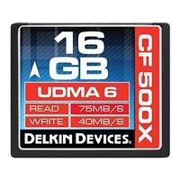 Delkin 16GB Rated 500X Compact Flash Memory Card
