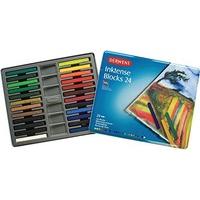 Derwent Inktense Blocks Watercolour Paints Tin - Set of 24