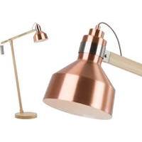 Dean Floor Lamp, Wood & Brushed Copper