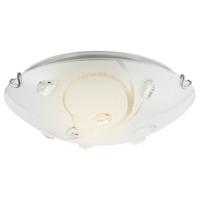 Decorative Opal Flush Ceiling Light Fitting with Transparent Crystal Droplets