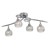 Designer Chrome Plated Ceiling Light with Beaded Shades