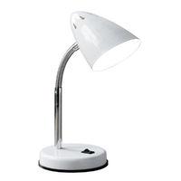 Desk Lamp White Gloss Chrome Flexible Stem