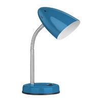 Desk Lamp Blue Gloss Chrome Flexible Stem