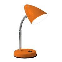 Desk Lamp Orange Gloss Chrome Flexible Stem